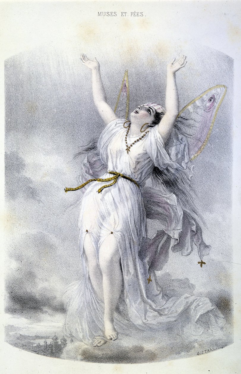Fata: La Peri - in "Les femmes mythologiques", di Mery e Foelix, ill. di G. Staal, ed. di Gouet da Pierre Gustave Eugene Staal
