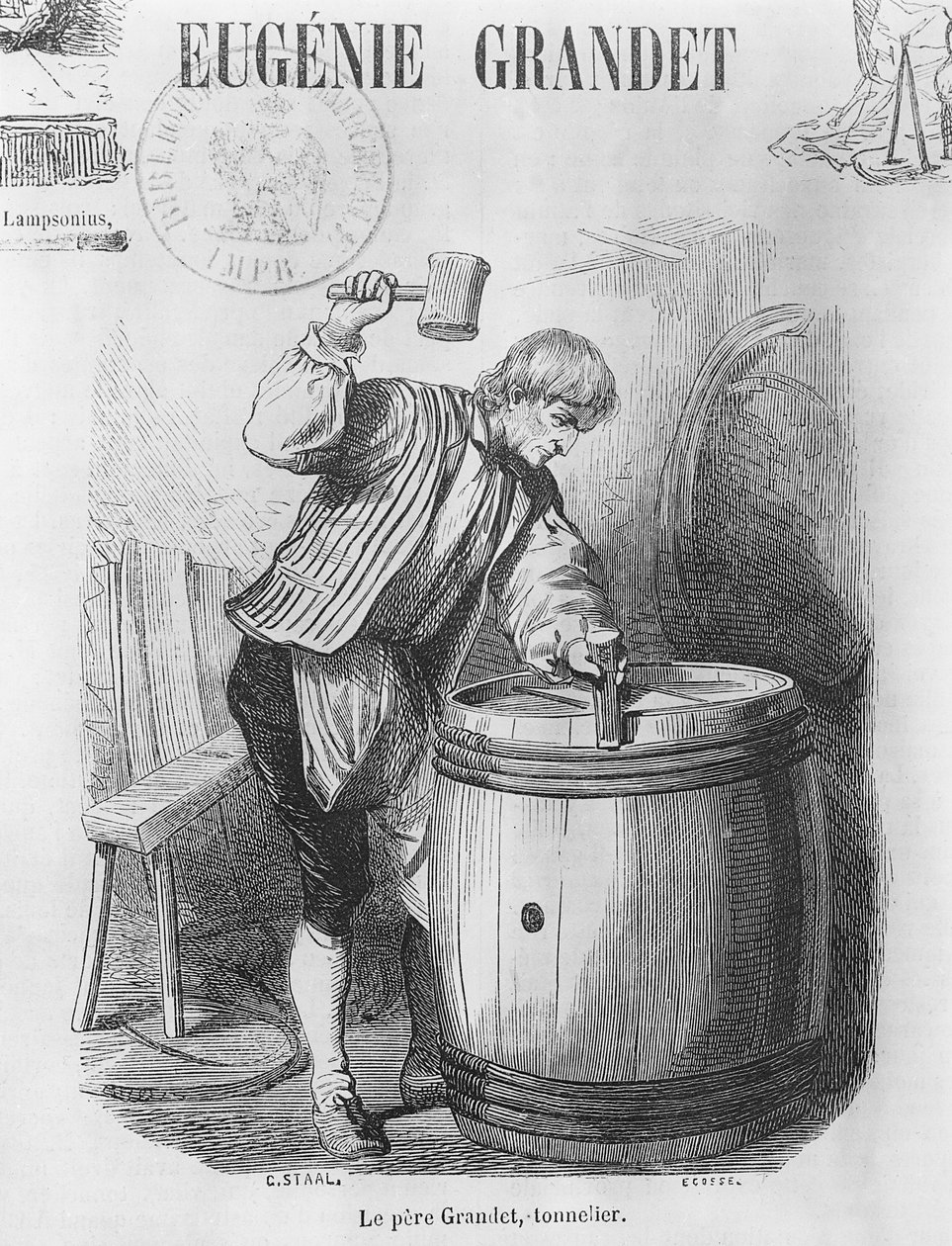 Padre Grandet, il bottaio, illustrazione da 