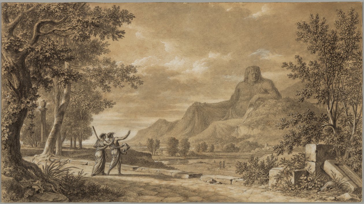 Il Monte Athos scolpito come monumento ad Alessandro Magno da Pierre Henri de Valenciennes