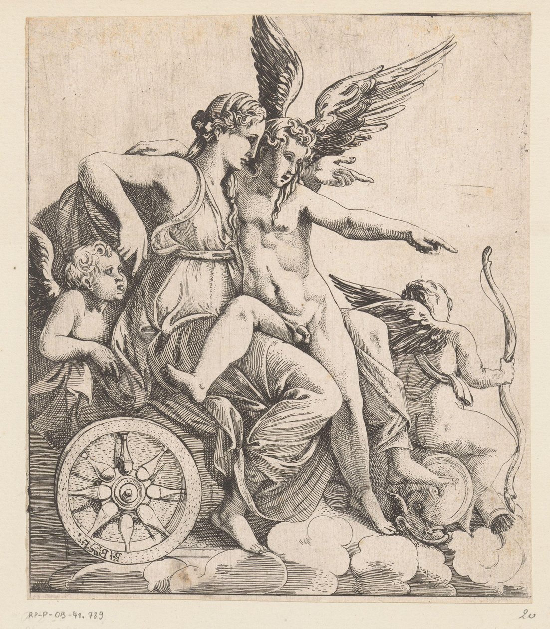 Venere e Amore su un carro trionfale, circondati da putti da Pierre II Biard