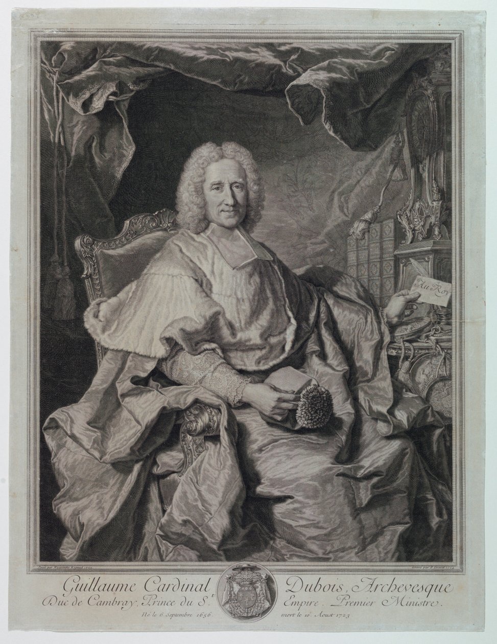 Ritratto del cardinale Guillaume Dubois (1650-1723) da Pierre Imbert Drevet