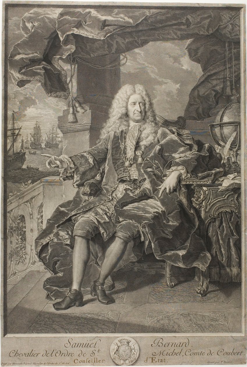 Ritratto di Samuel Bernard, consigliere di stato da Pierre Imbert Drevet
