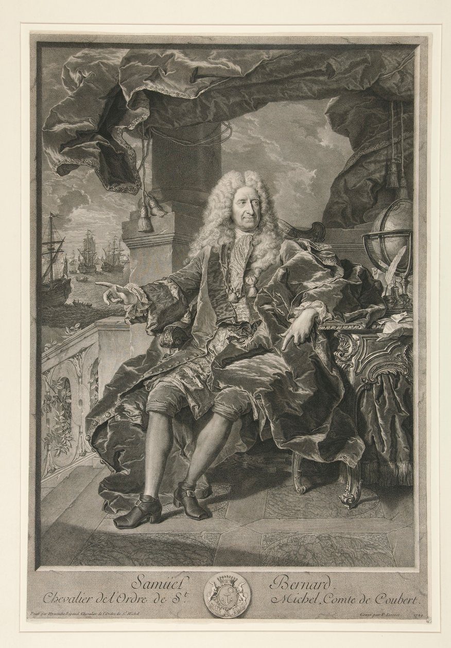 Ritratto di Samuel Bernard, Conte di Coubert da Pierre Imbert Drevet