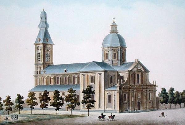 Chiesa di San Pietro a Gand, da Choix des Monuments, Edifices et Maisons les plus remarquables du Royaume des Pays-Bas di Pierre Jacques Goetghebuer, pubblicato 1827 da Pierre Jacques Goetghebuer