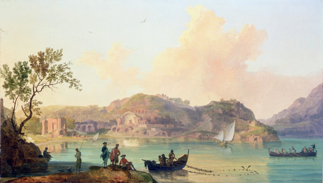 Baia con i templi di Venere e Diana dalla fortezza di Don Pedro de Toledo da Pierre Jacques Volaire