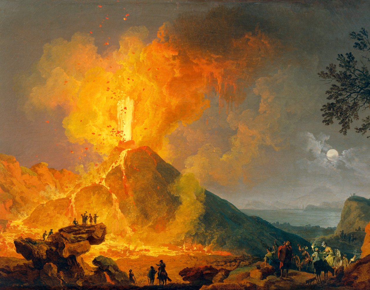 Eruzione del Vesuvio (dettaglio) da Pierre Jacques Volaire