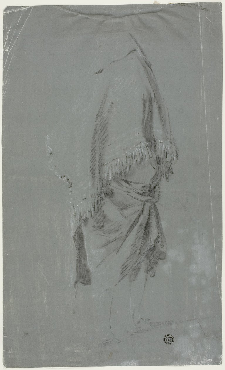 Donna con scialle vista da dietro da Pierre Jacques Volaire