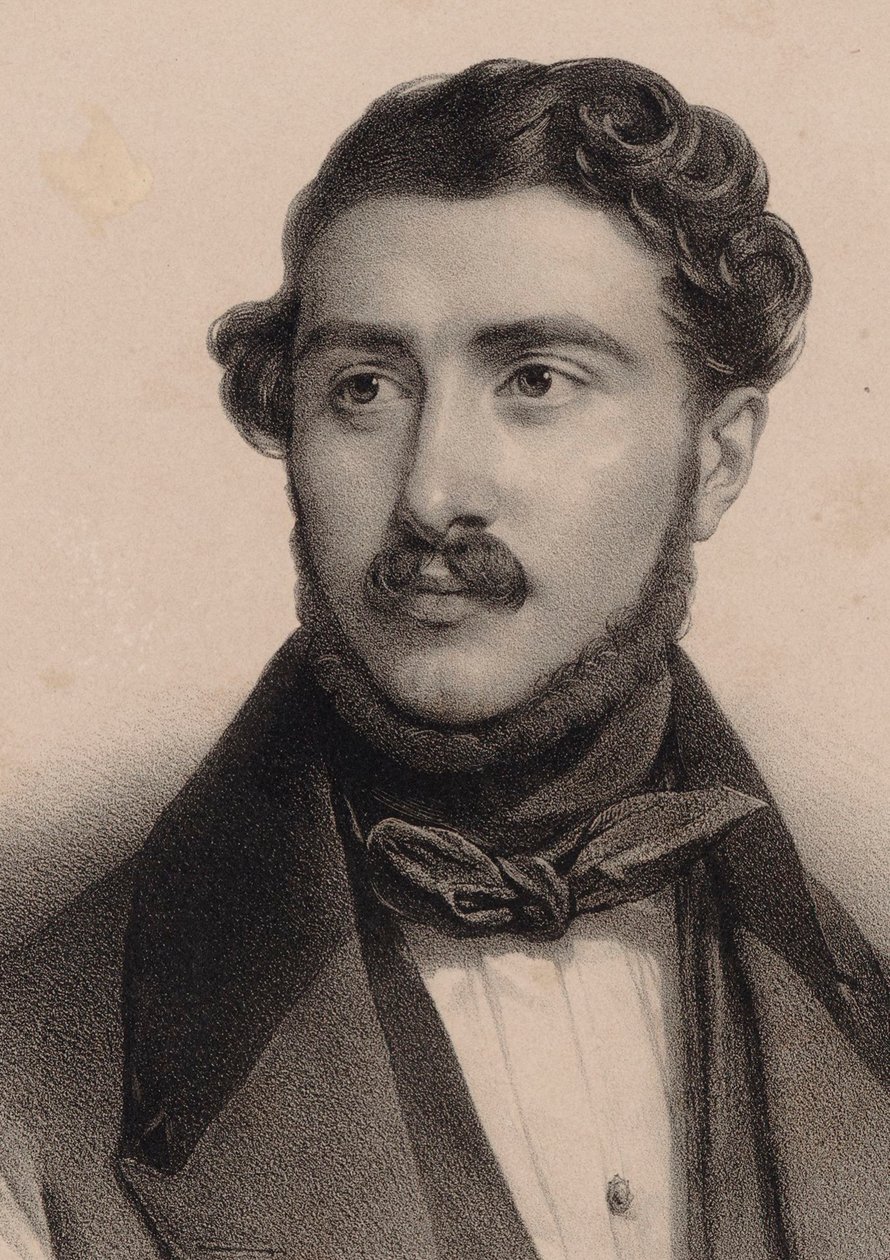 Ritratto del compositore Théodore Labarre 1805-1870 da Pierre Louis Henri Grevedon