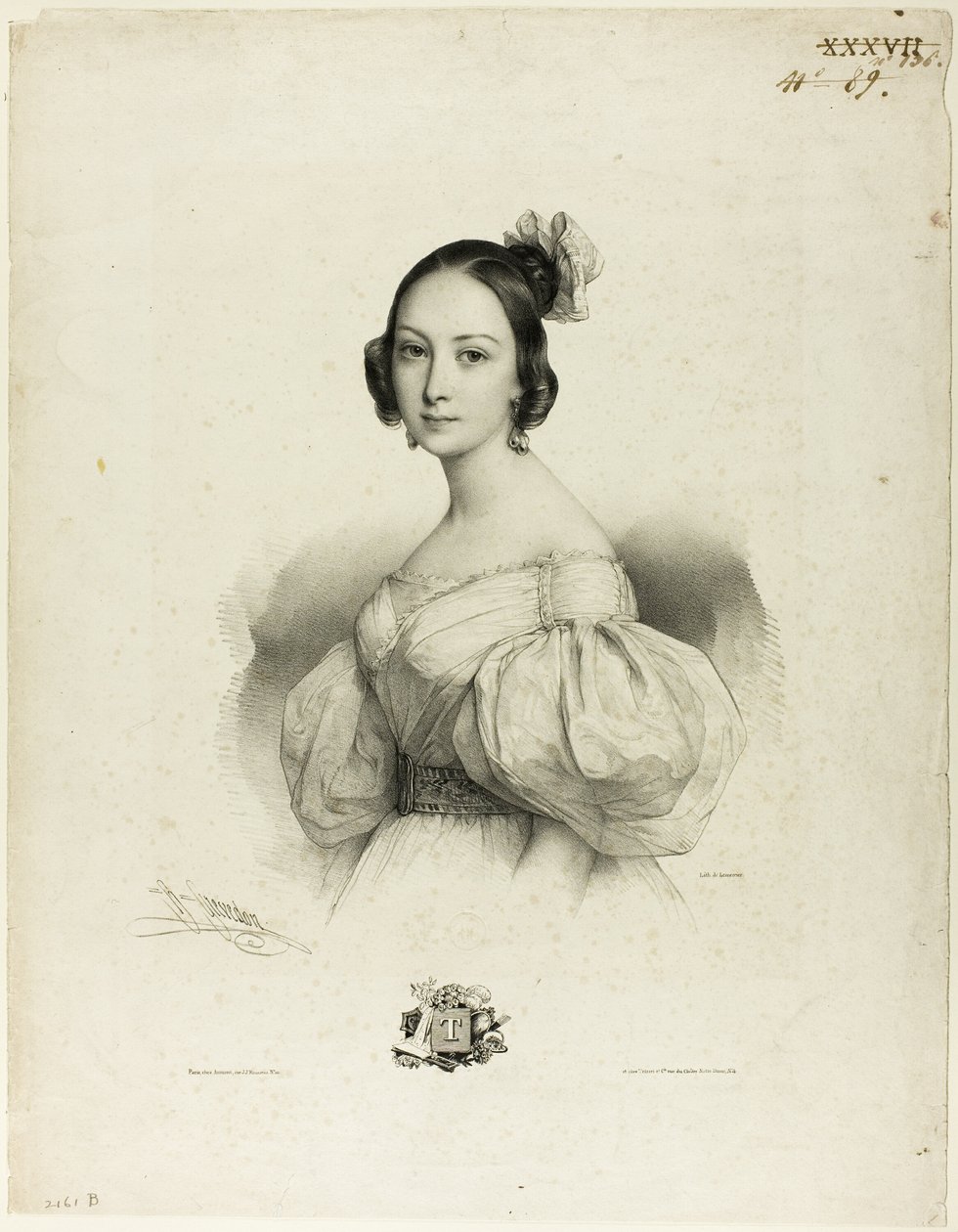La lettera "T" da Le Miroir des Dames, ou nouvel alphabet français da Pierre Louis Henri Grevedon