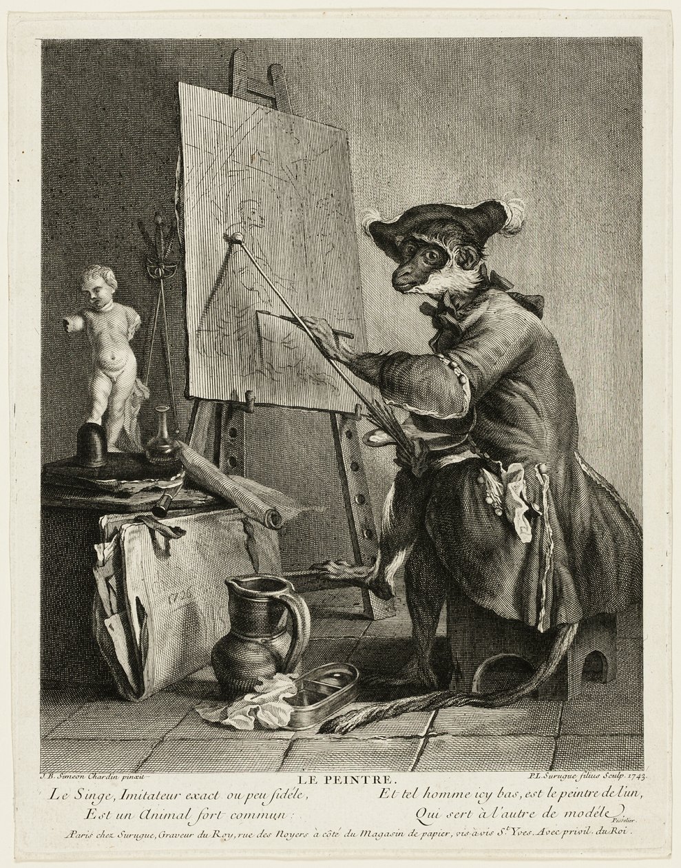 Il pittore scimmia da Pierre Louis de Surugue