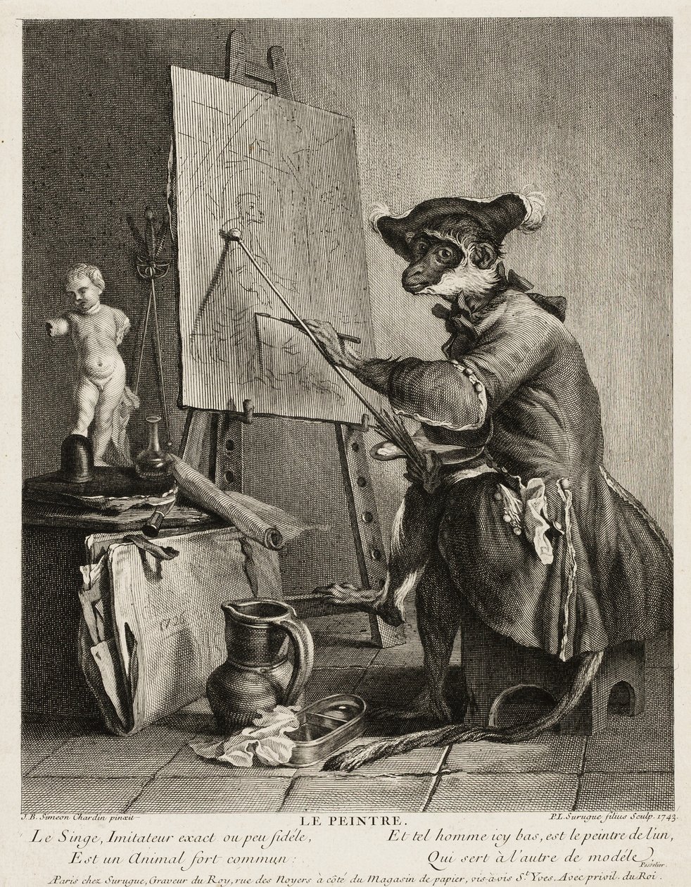 Il pittore scimmia da Pierre Louis de Surugue