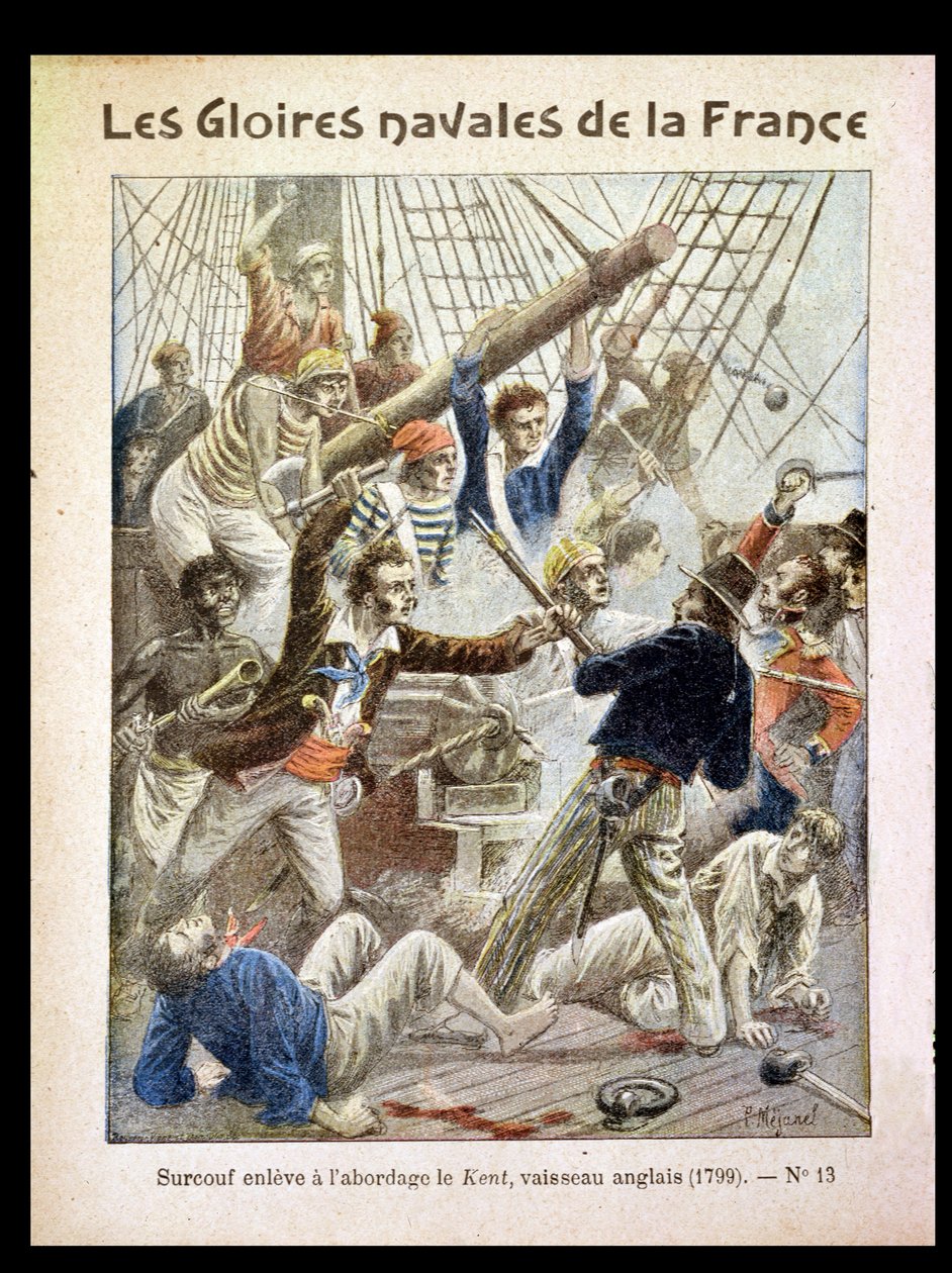 Robert Surcouf (1736-1827) che abborda con successo il 