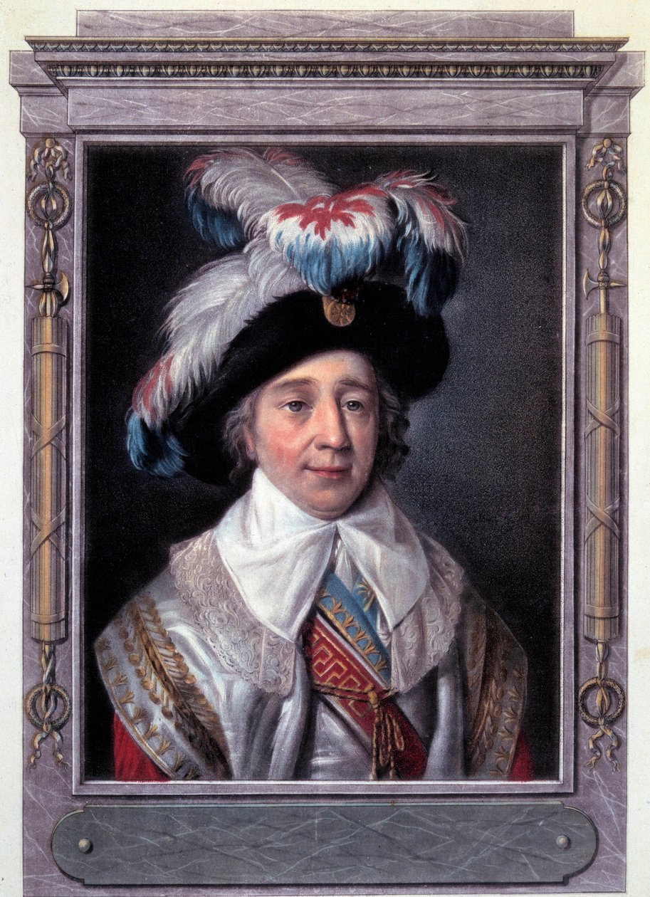 Rivoluzione francese: Ritratto di Paul de Barras (1755-1829), politico francese. Incisione di Alix Pierre Michel (1762 - 1817) da Pierre Michel Alix