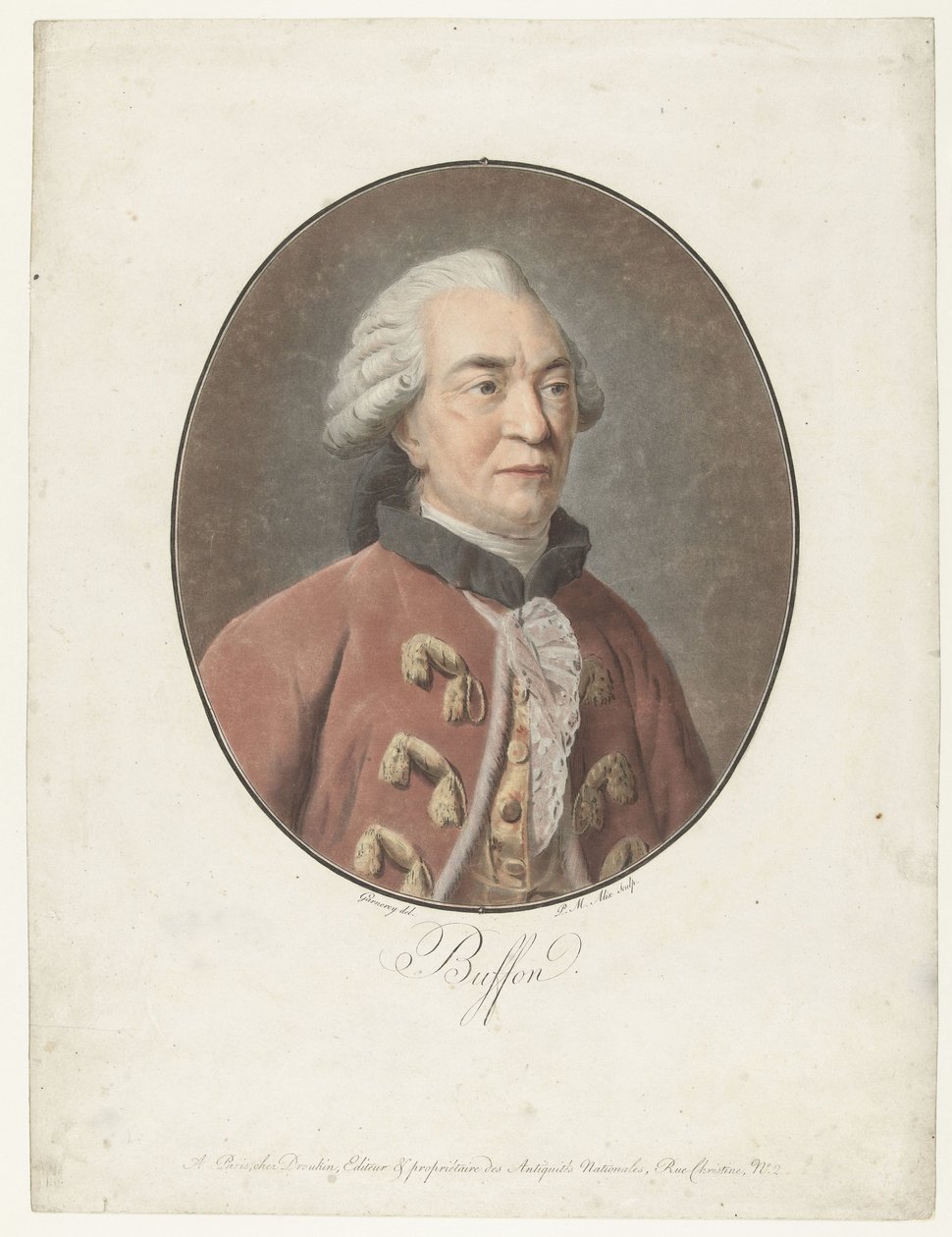 Ritratto di Georges Louis Leclerc conte di Buffon da Pierre Michel Alix
