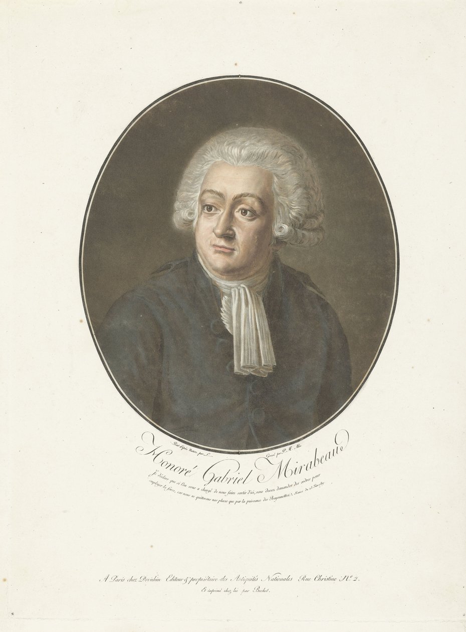 Ritratto di Honoré Gabriel Mirabeau da Pierre Michel Alix