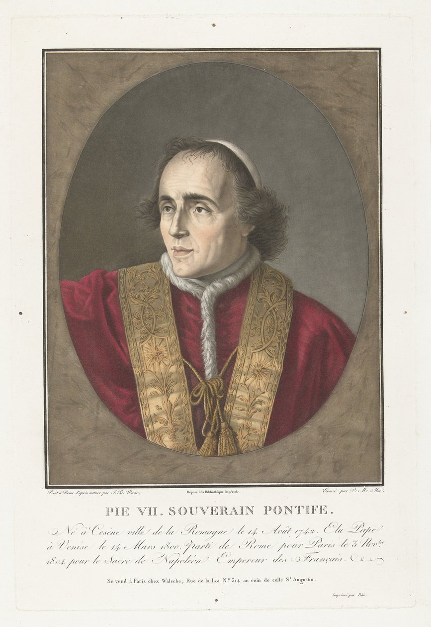 Ritratto di papa Pio VII da Pierre Michel Alix