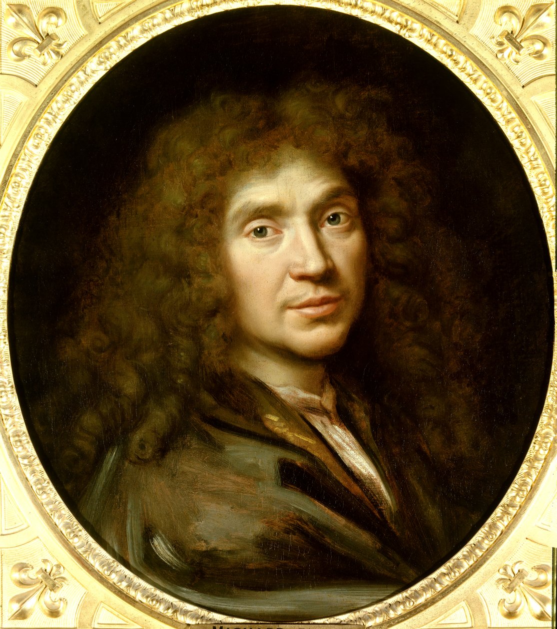 Ritratto di Molière (1622-1673) Jean Baptiste Poquelin. Olio su tela. Dipinto di Pierre Mignard (1612-1695) circa 1658. Chantilly, Museo Condé da Pierre Mignard
