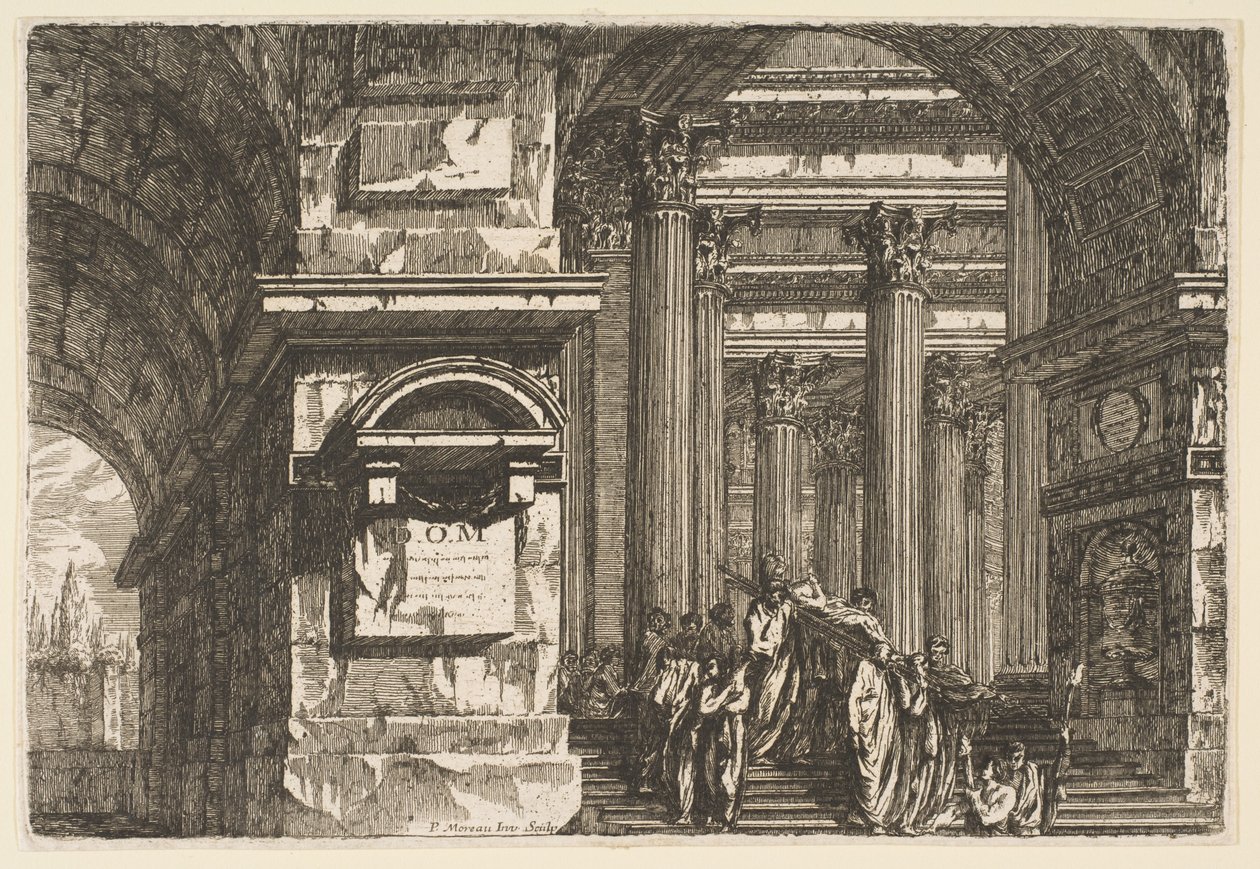 Scena funeraria in un tempio da Pierre Moreau