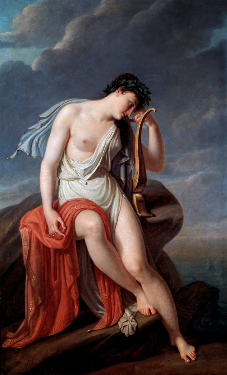 Saffo sulla scogliera di Lefkada, inizio 19° secolo da Pierre Narcisse Guérin Baron