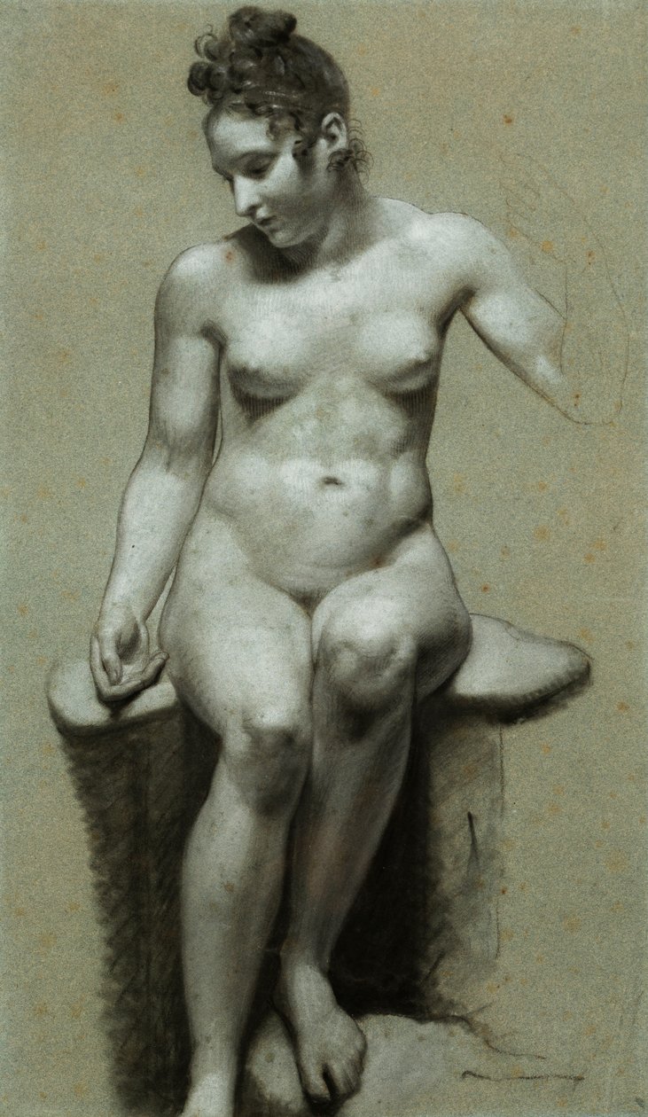 Nudo femminile seduto da Pierre Paul Prudhon