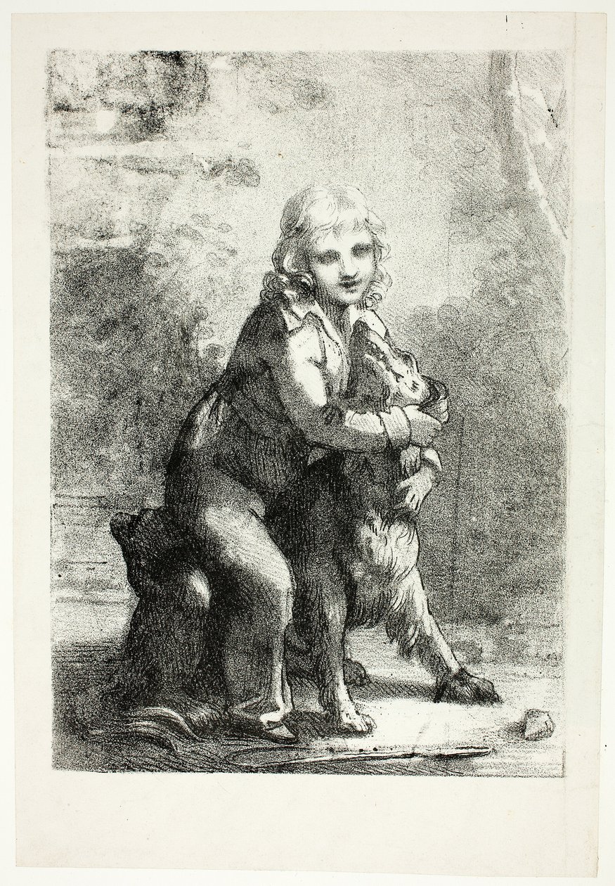 Bambino con cane da Pierre Paul Prud