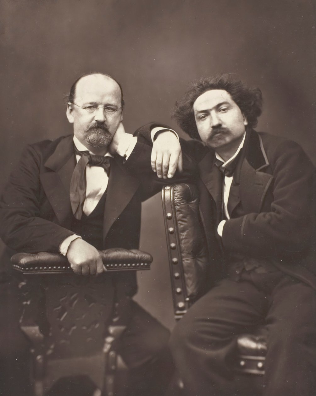 Émile Erckmann scrittore francese, 1822-1899 e Alexandre Chatrian scrittore francese, 1826-1890, c. 1876 da Pierre Petit