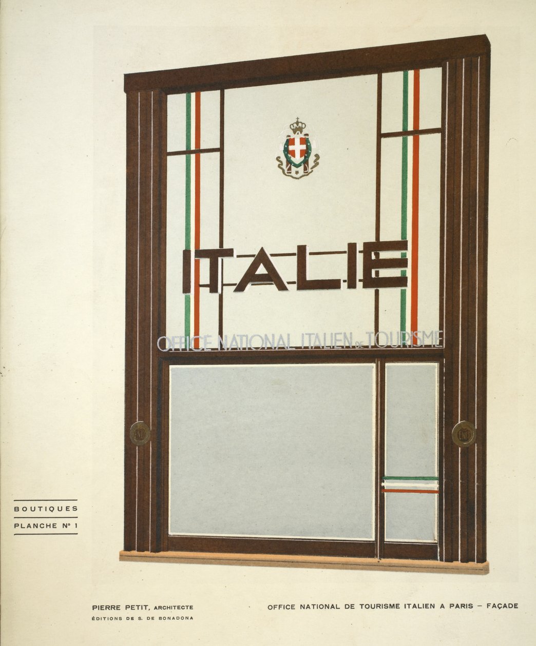 Office National de Tourisme Italien a Parigi, Pierre Petit, Boutiques, Henry Delacroix, Editions S De Bonadona, Parigi, fine anni 