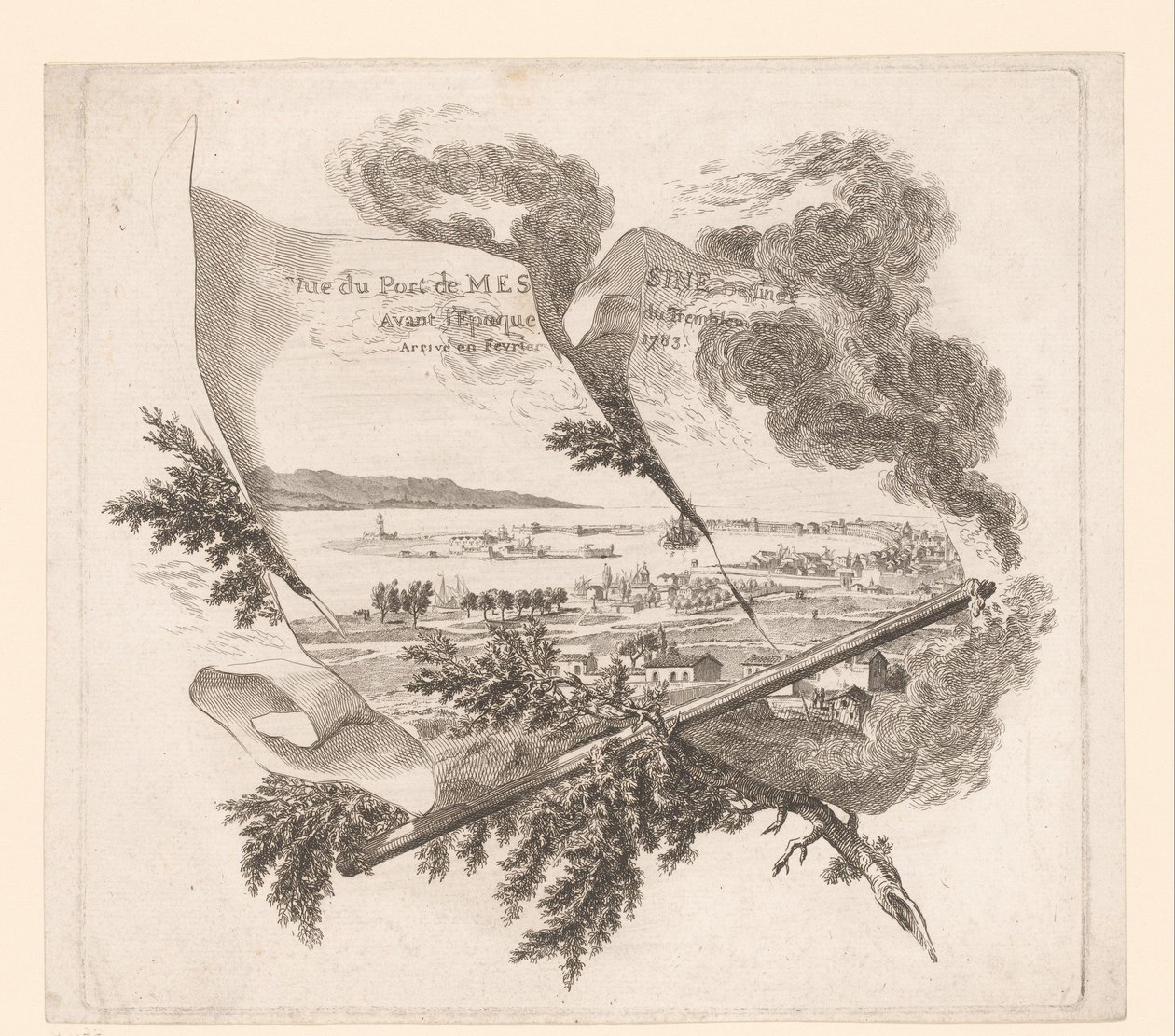 Vista del porto di Messina da Pierre Philippe Choffard (attributed to)