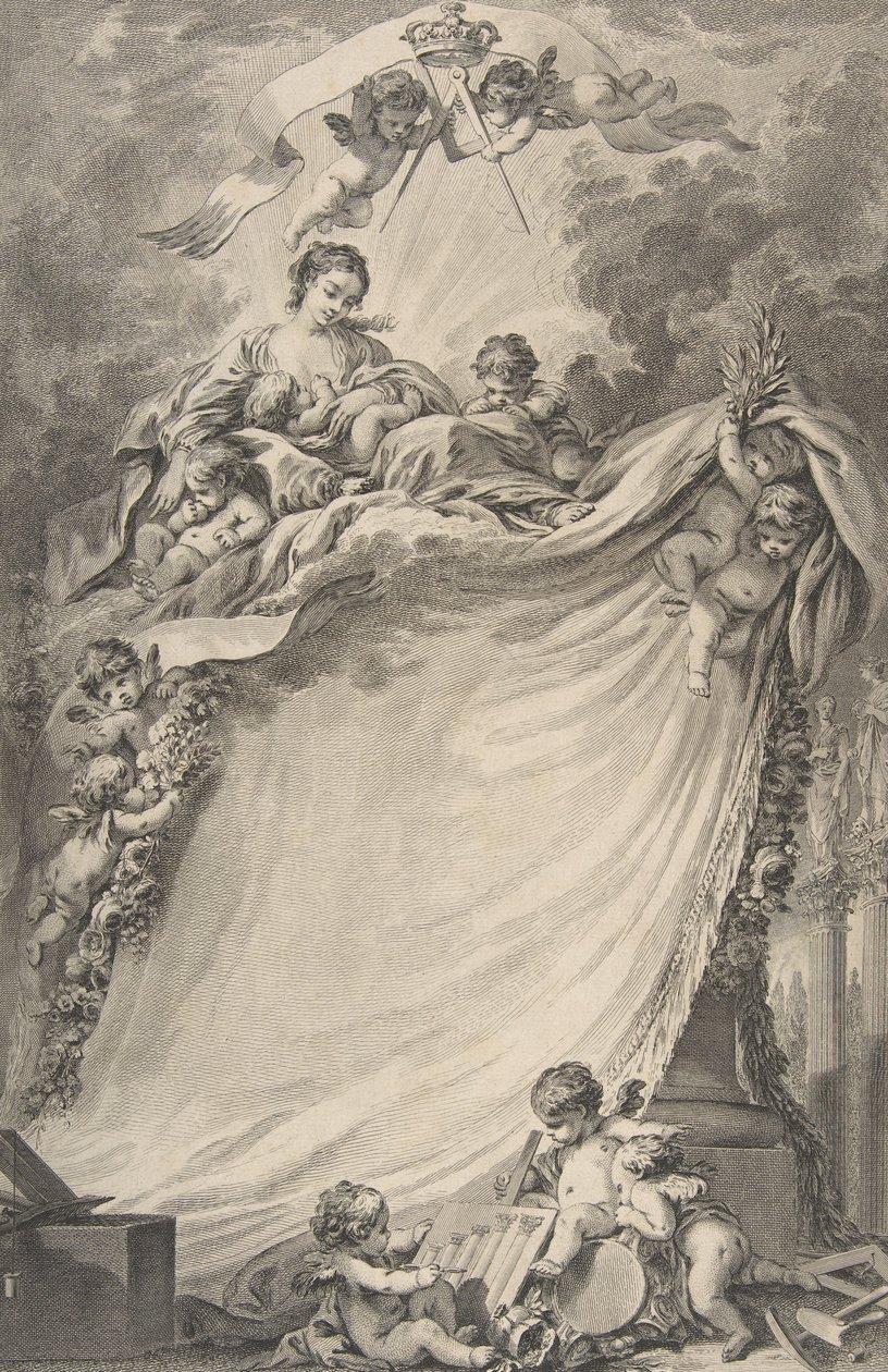 Diploma dei massoni di Bordeaux, dopo François Boucher da Pierre Philippe Choffard