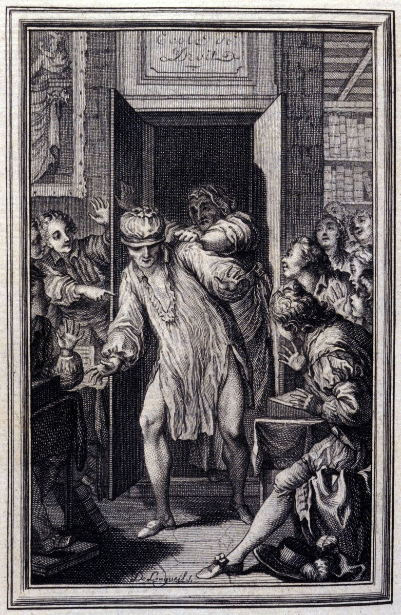 Re Candaule e il Maestro di Legge - in "Tales et nouvelles en vers" di Jean La Fontaine. 1776. Illustrazione di P.P. Choffard da Pierre Philippe Choffard