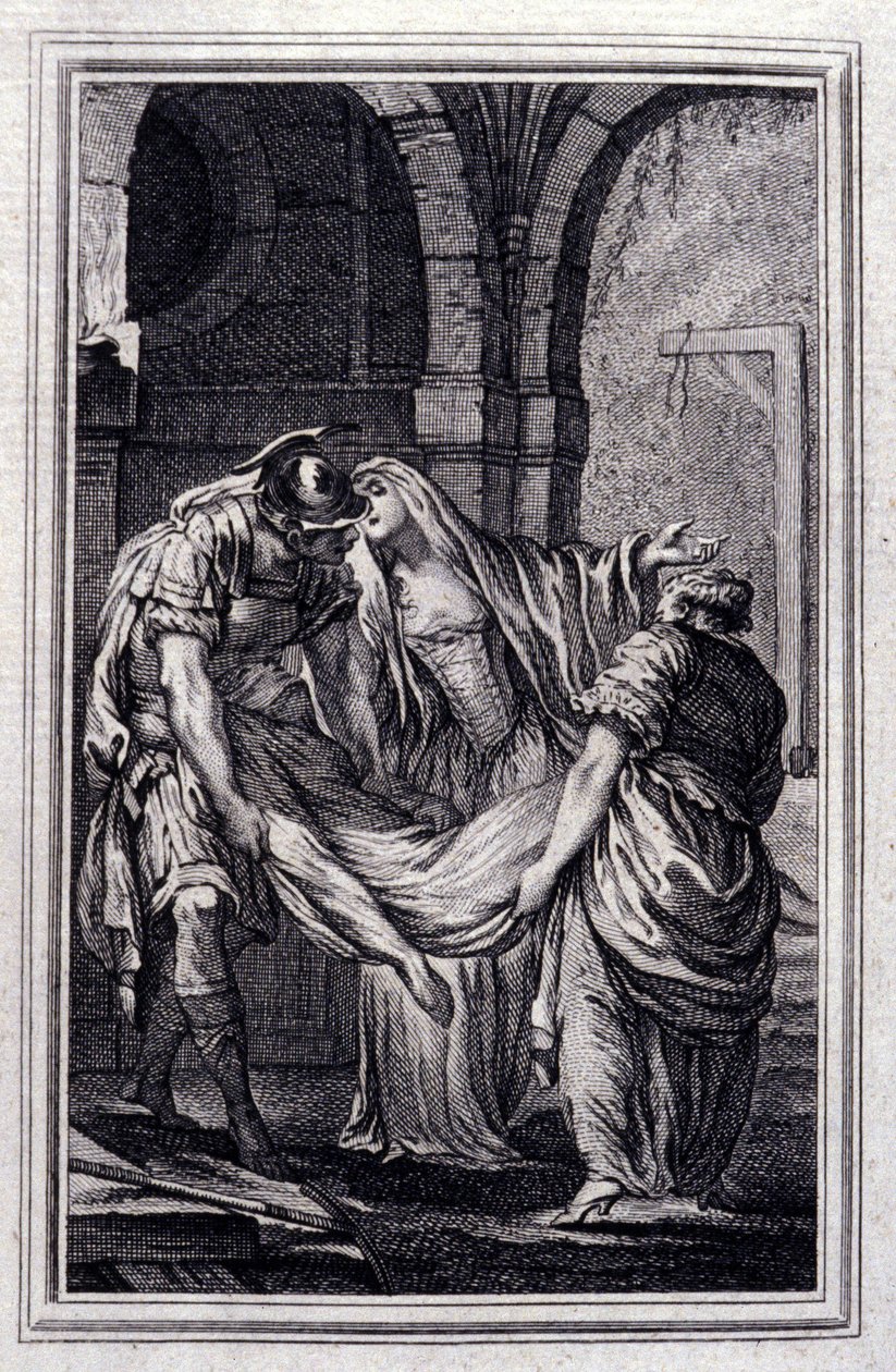 La Matrona di Efeso - in "Racconti e novelle in versi" di Jean La Fontaine. 1776. Illustrazione di P.P. Choffard. da Pierre Philippe Choffard