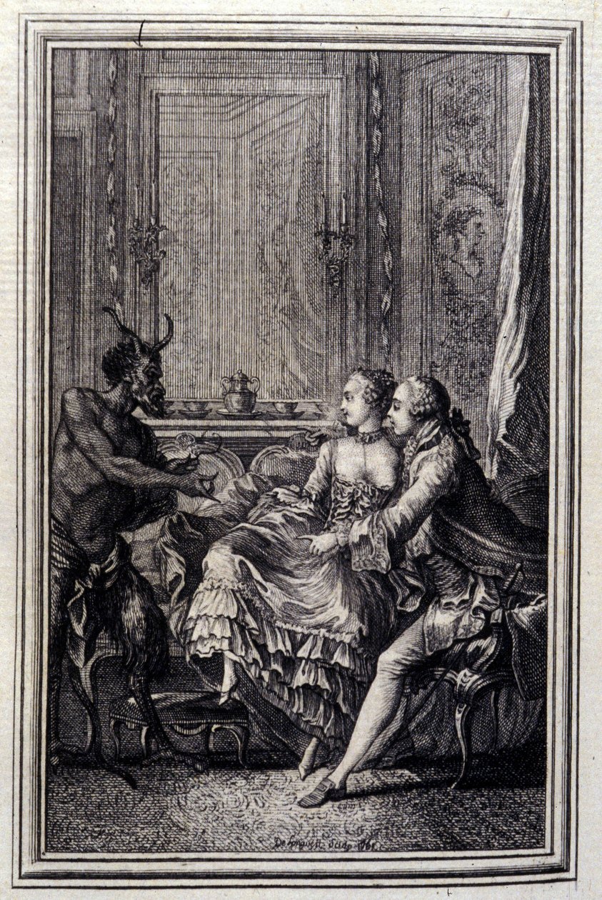 La cosa impossibile - in “Tales et nouvelles en vers” di Jean La Fontaine. 1776. Illustrazione di P.P. Choffard. da Pierre Philippe Choffard