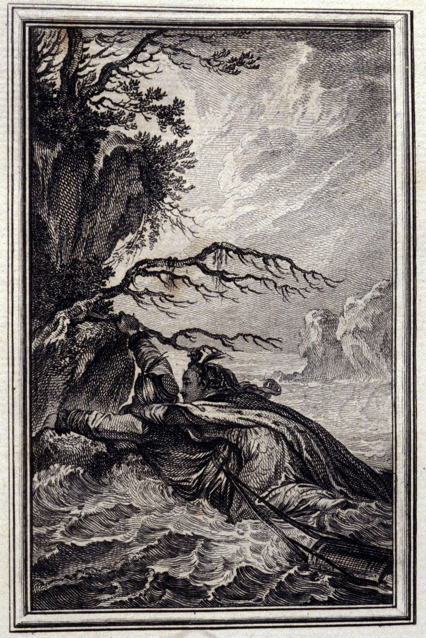 La fidanzata del re di Garbe - in "Contes et nouvelles en vers" di Jean La Fontaine. 1776. Illustrazione di P.P. Choffard. da Pierre Philippe Choffard