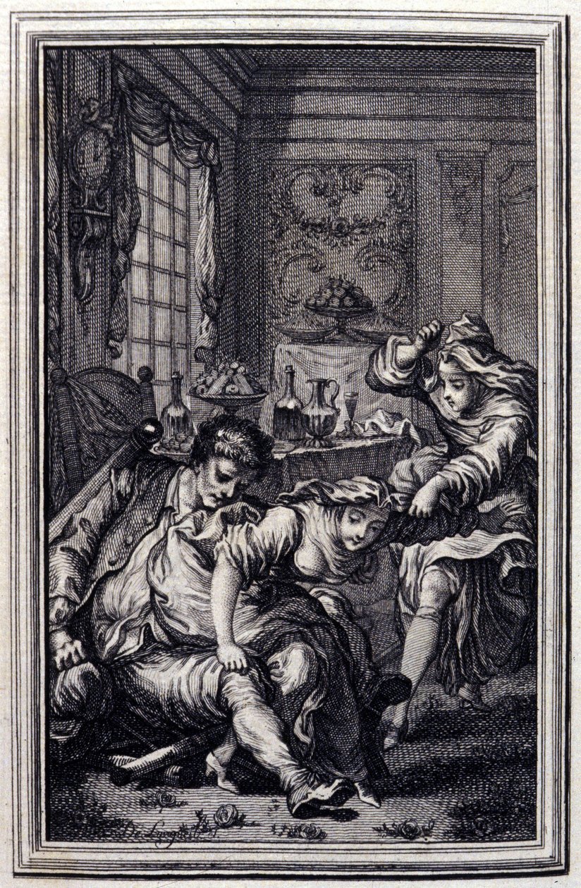 Le bat - in "Tales et nouvelles en vers" di Jean La Fontaine. 1776. Illustrazione di P.P. Choffard. da Pierre Philippe Choffard