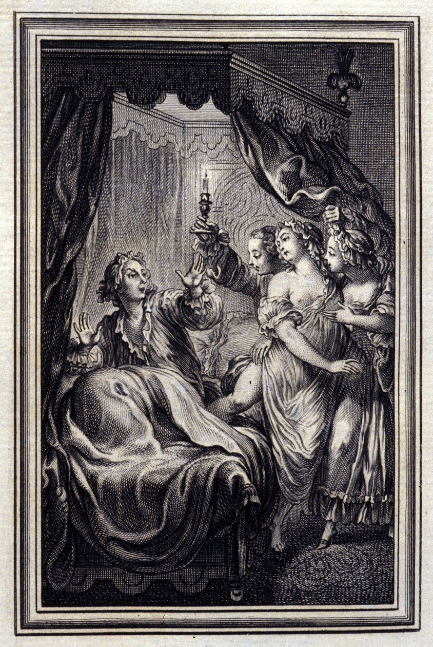 Non notiamo mai tutto - in "Racconti e novelle in versi" di Jean La Fontaine. 1776. Illustrazione di P.P. Choffard. da Pierre Philippe Choffard