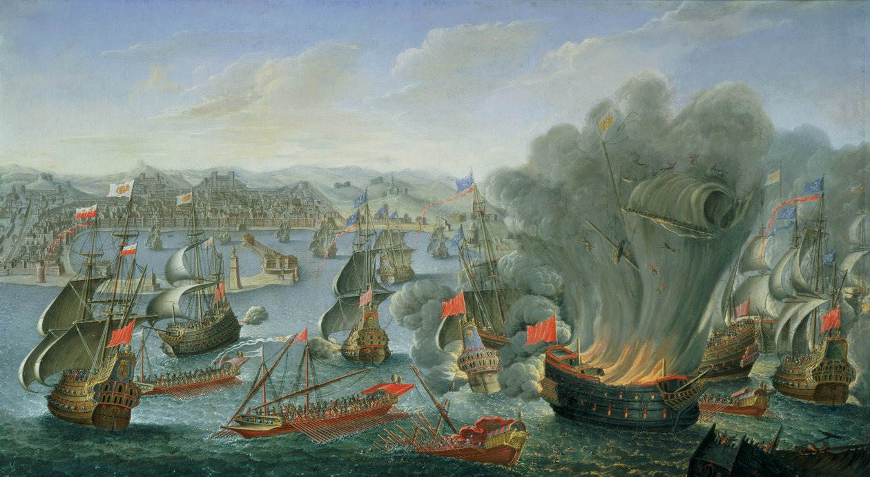 Battaglia navale con la flotta spagnola da Pierre Puget