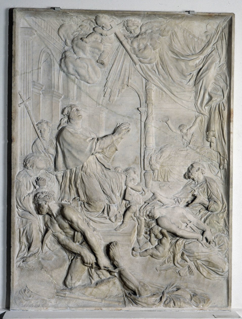 Basso rilievo della Peste di Milano - San Carlo Borromeo in preghiera da Pierre Puget