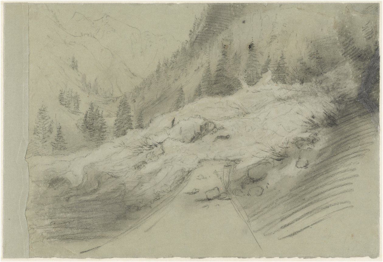 Valanga in un paesaggio alpino da Pierre Puvis de Chavannes