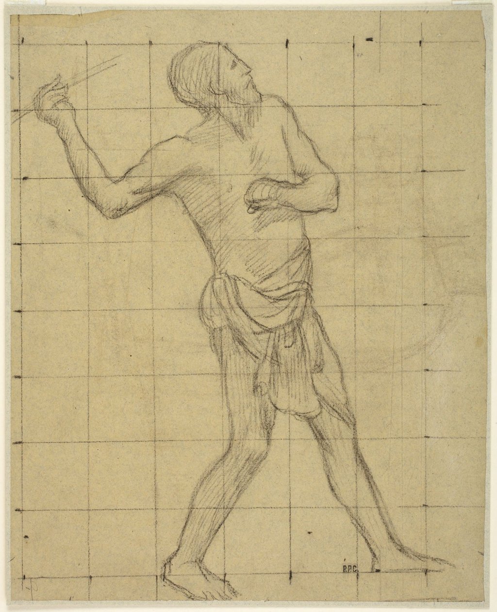 Lanciatore di lancia piccardo, studio per Pro Patria Ludus, Amiens, Musée de Picardie da Pierre Puvis de Chavannes