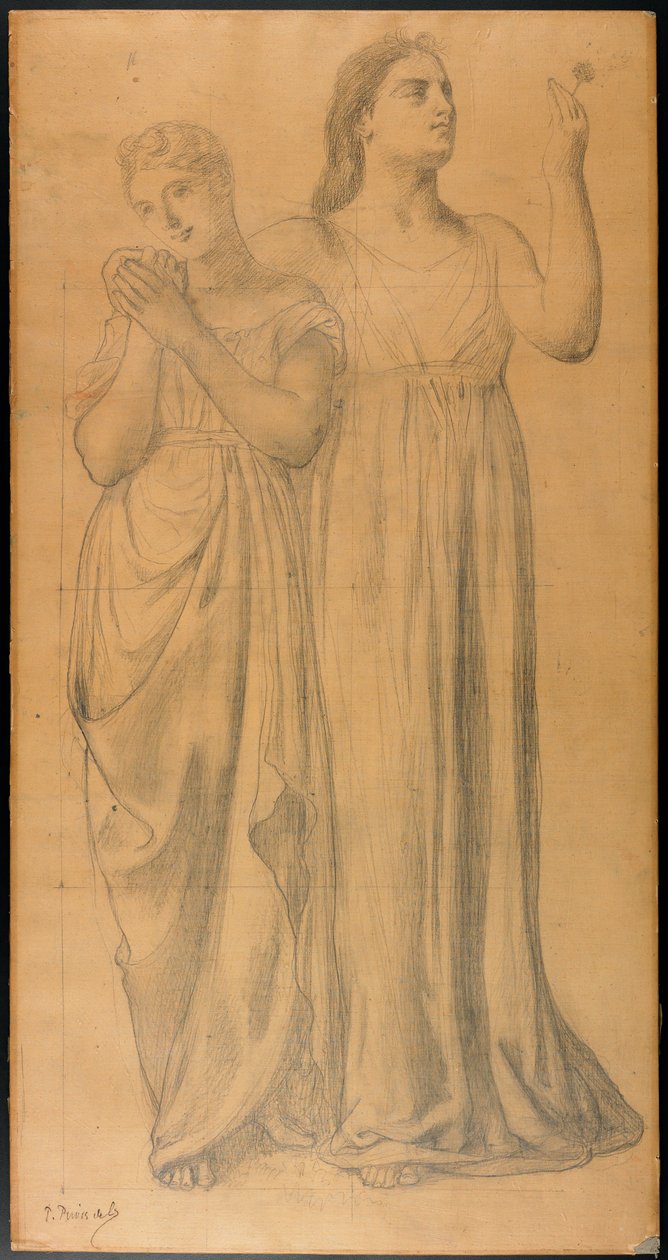 Studie für Les Jeunes Filles et la Mort (Der Tod und die Mädchen) da Pierre Puvis de Chavannes