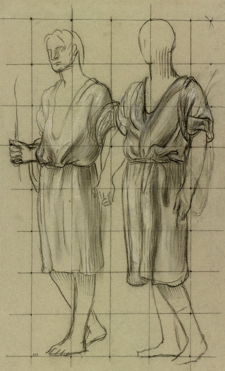 Studio di due figure in piedi da Pierre Puvis de Chavannes