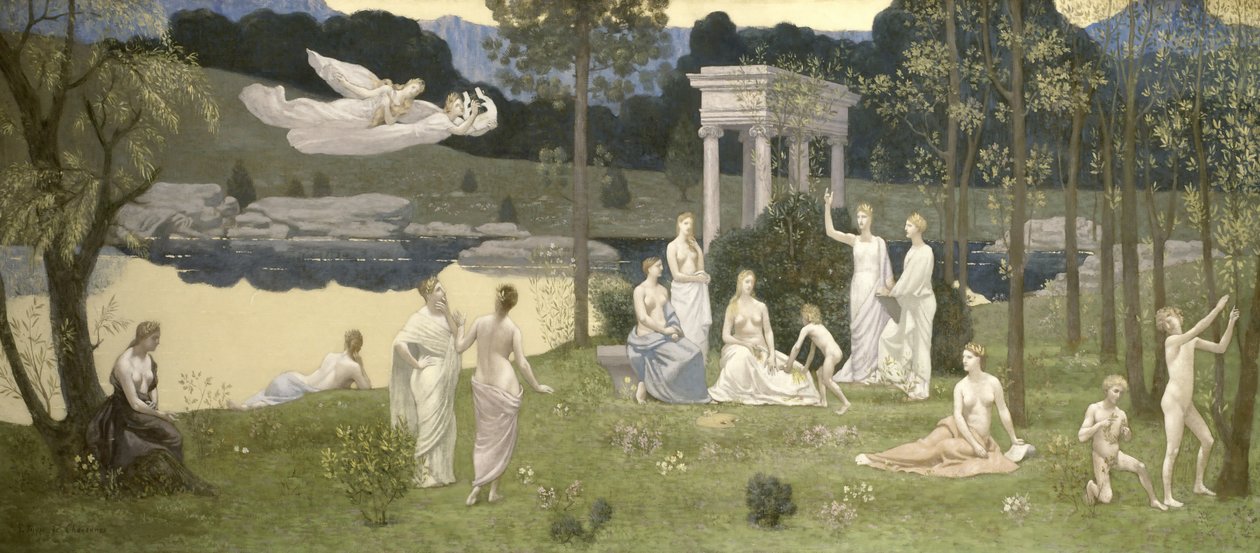Il boschetto sacro, amato dalle arti e dalle muse da Pierre Puvis de Chavannes
