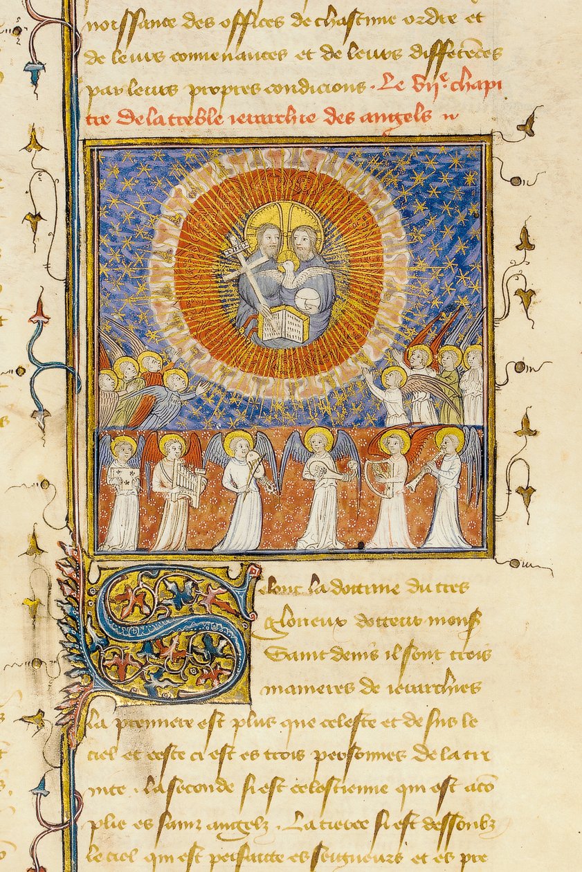 Dettaglio di una pagina da "De Proprietatibus Rerum" di Bartholomeus Anglicus, nella traduzione francese di Jean Corbechon, c.1390 da Pierre Remiet