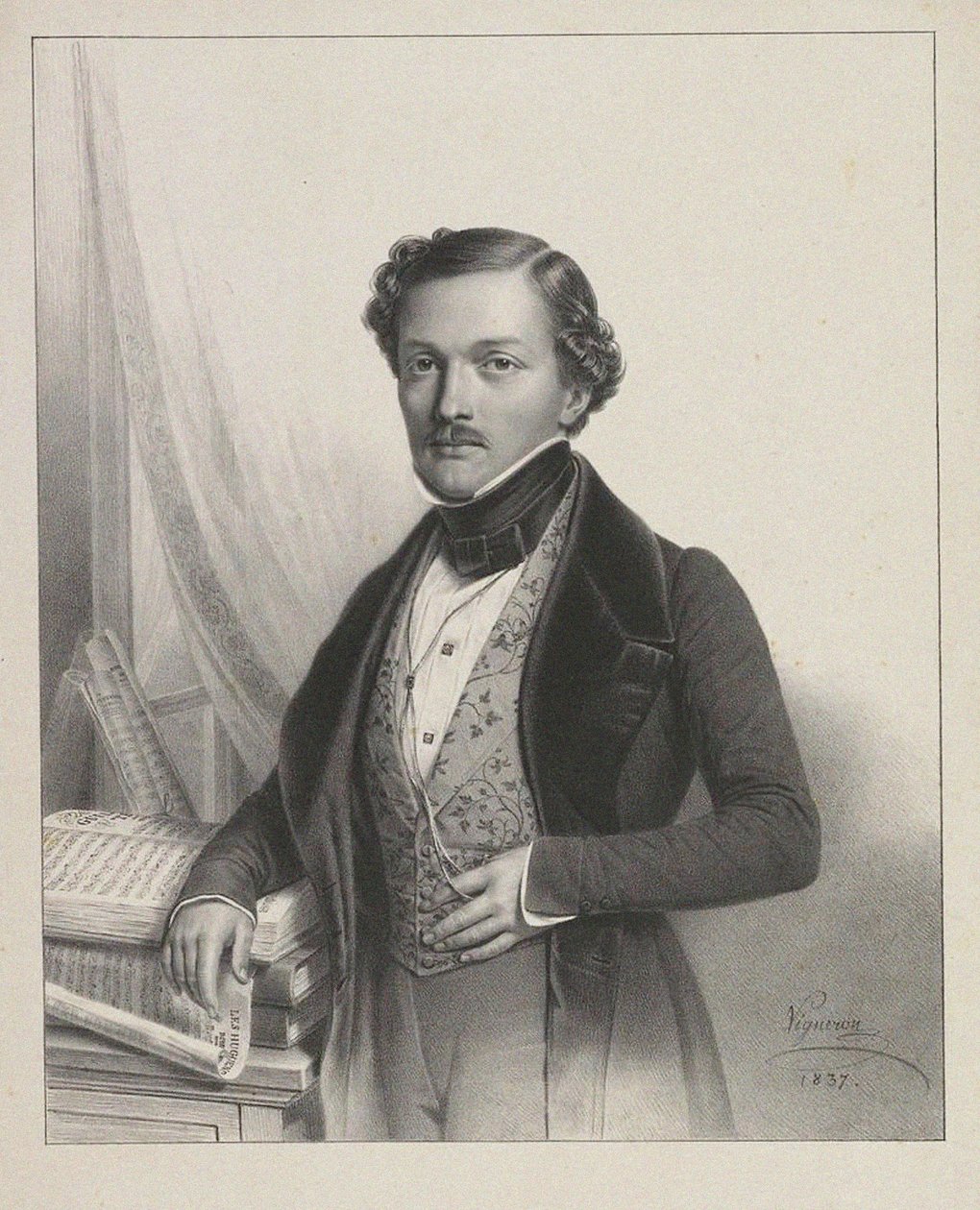 Ritratto del cantante Gilbert-Louis Duprez da Pierre Roch Vigneron