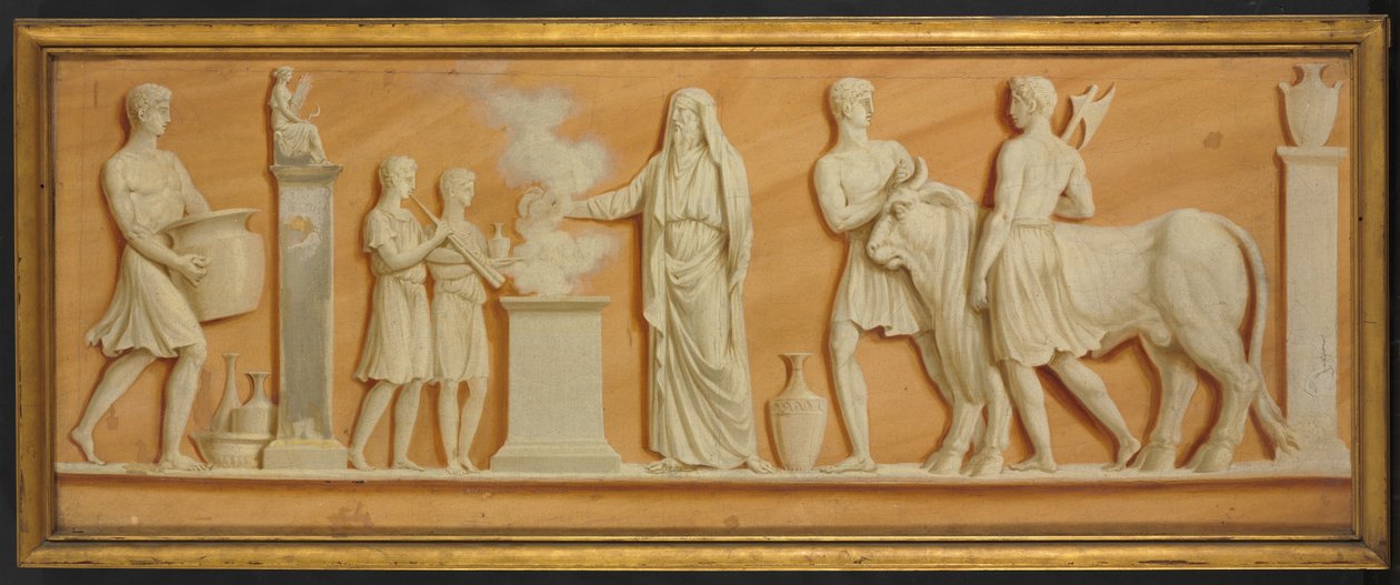 Dipinto sopra la porta e porte a doppia anta, 1790s da Pierre Rousseau