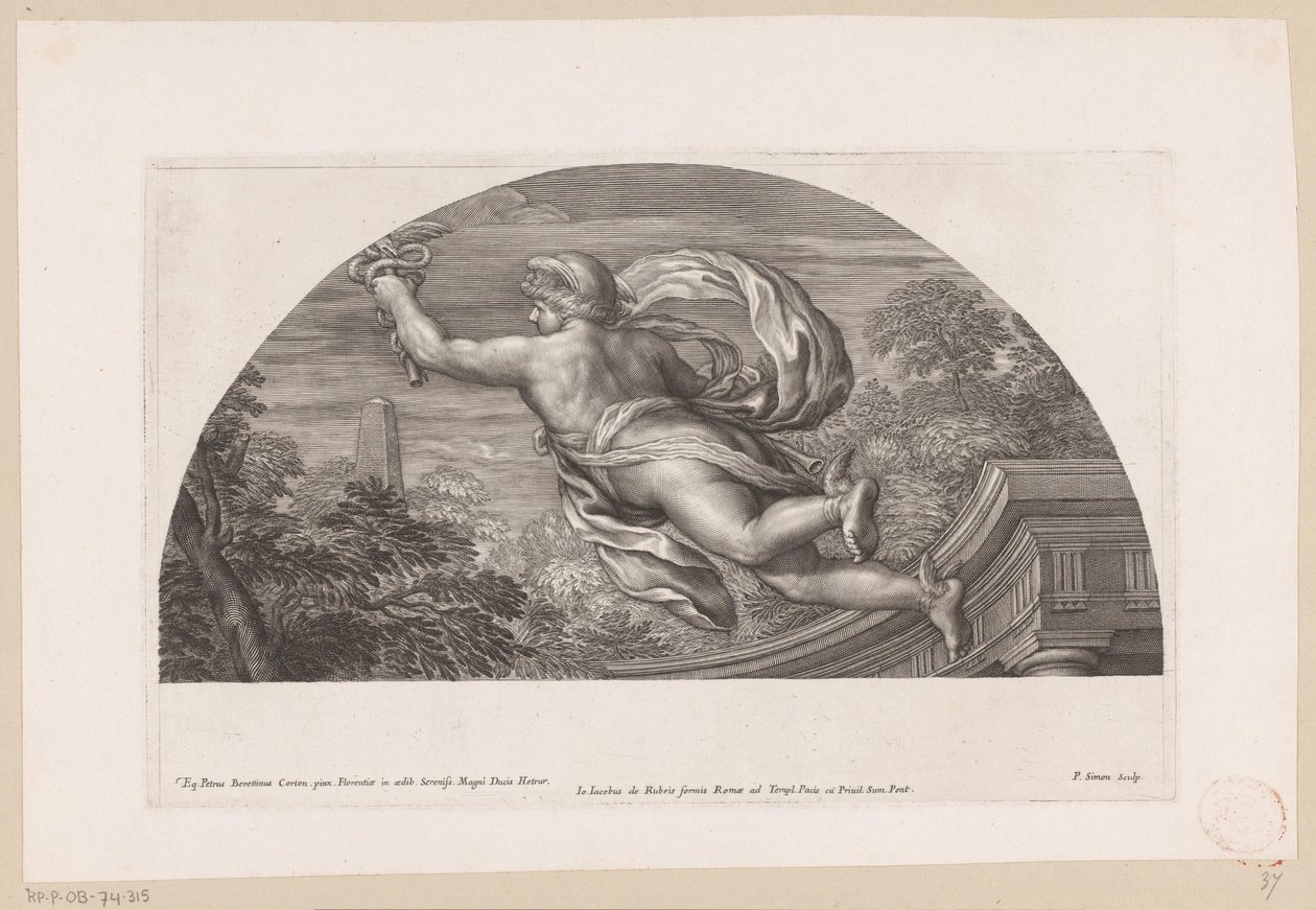 Mercurio volante, visto di schiena da Pierre Simon (I)