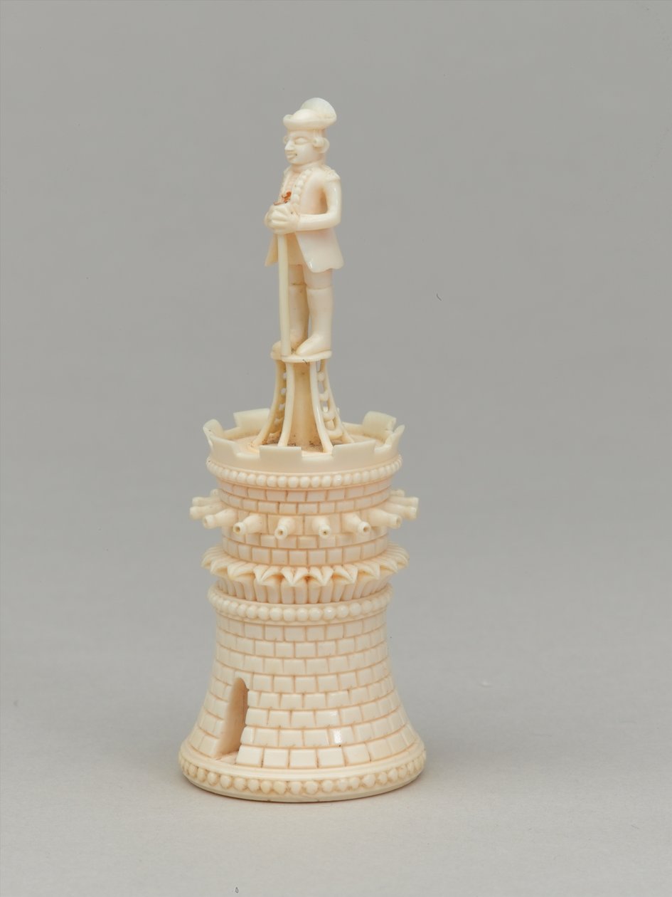Torre bianca, pezzo degli scacchi, India da Pierre Simon Dequoy