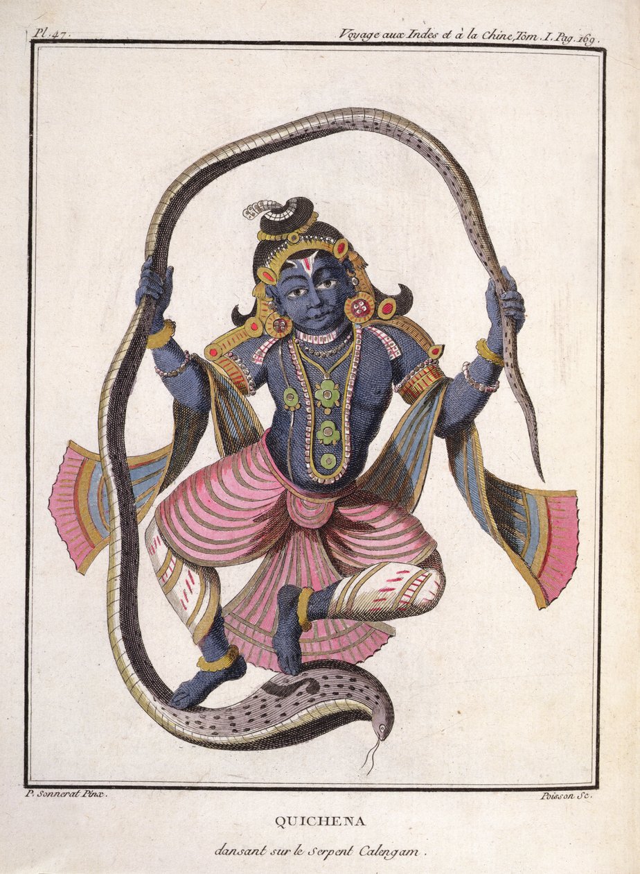 Krishna che danza sul serpente Kaliya, da 
