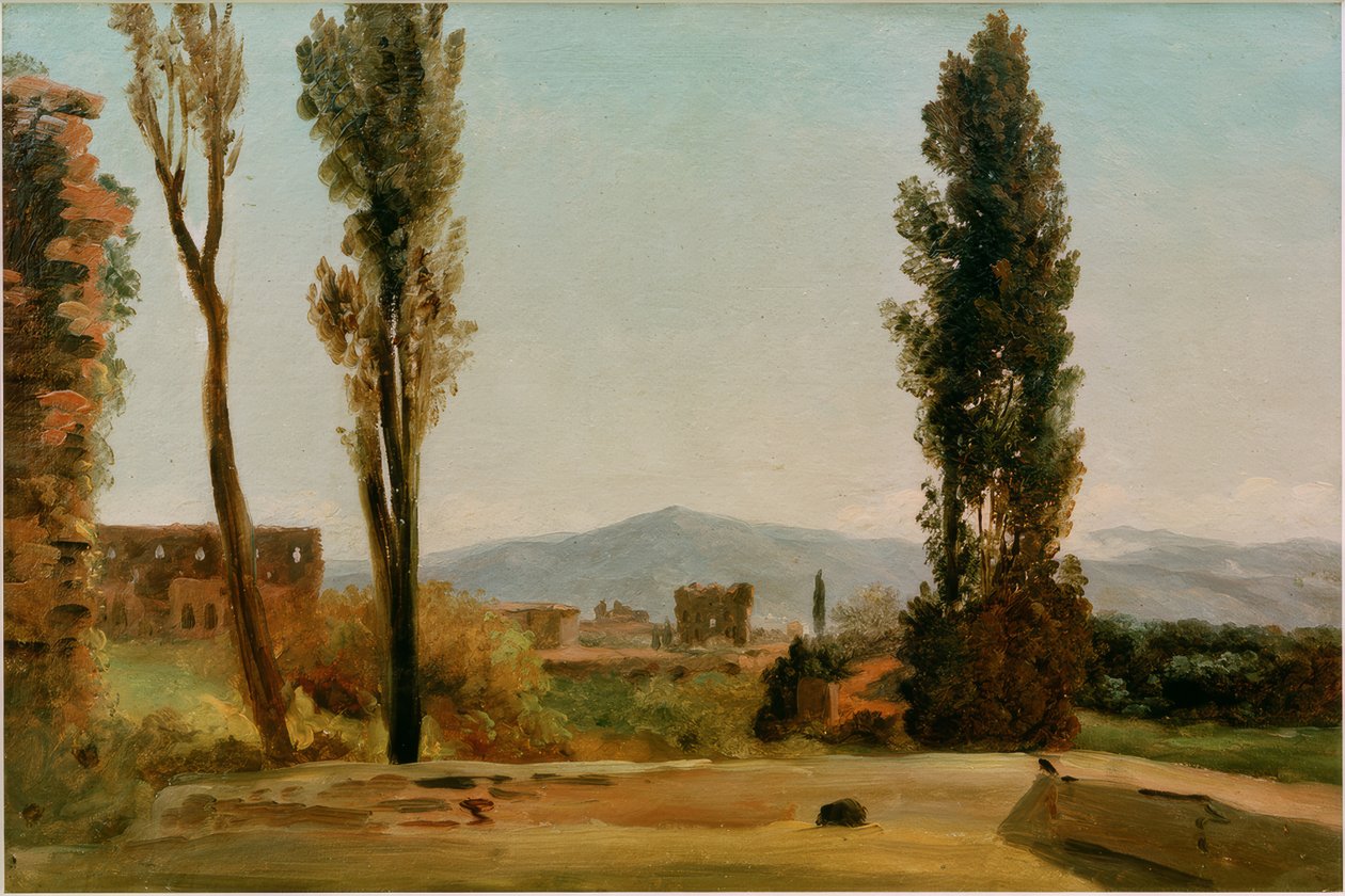 Nei giardini Farnese: I tre pioppi e il Monte da Pierre de Valenciennes
