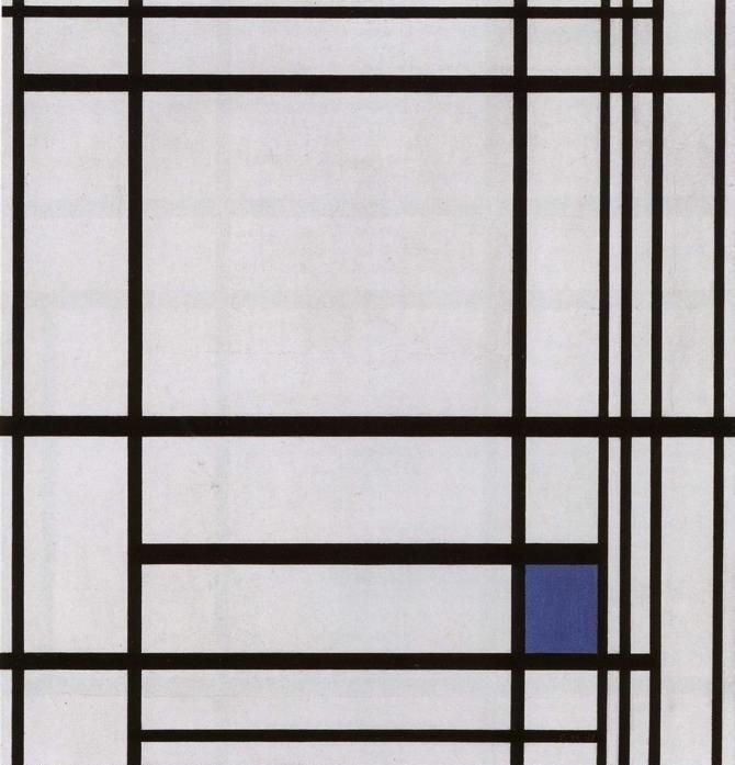 Composizione con blu da Piet Mondrian
